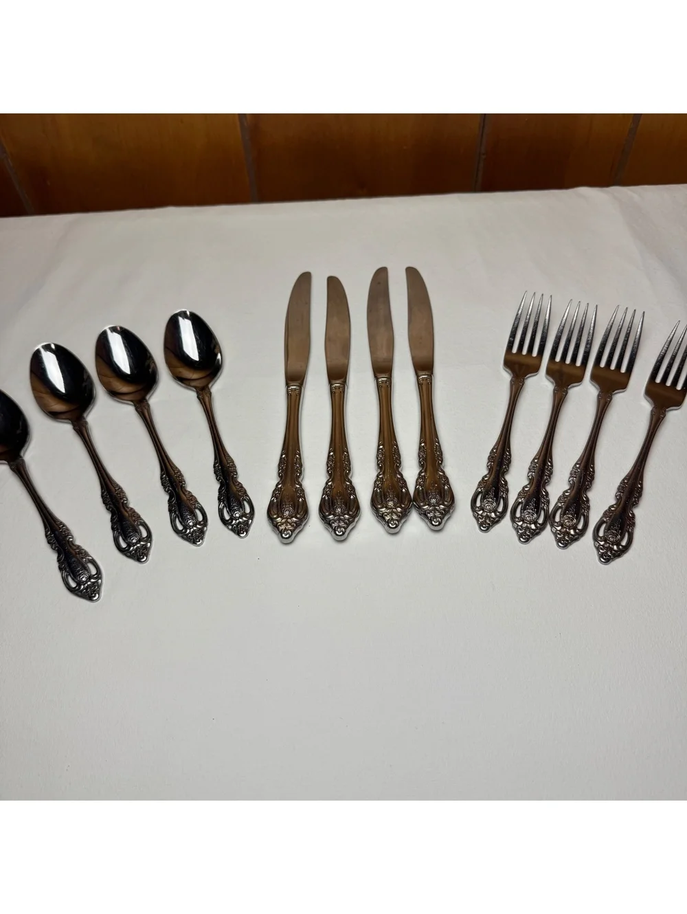 Vintage Oneida Community Brahms Flatware Set 12 Piece Stainless Service for 4